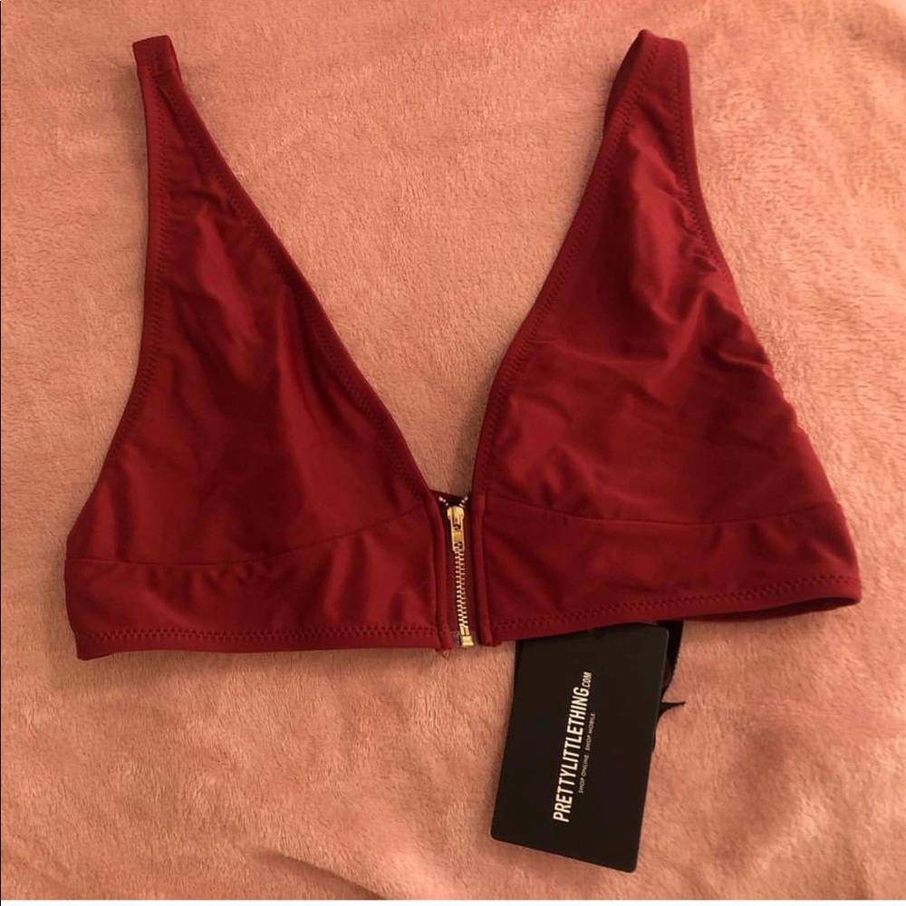 Pretty little thing front zip bikini top